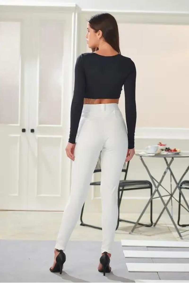 Maria Gueixa - MARIA GUEIXA SKINNY PANTS WITH BELT OFF WHITE - 11268