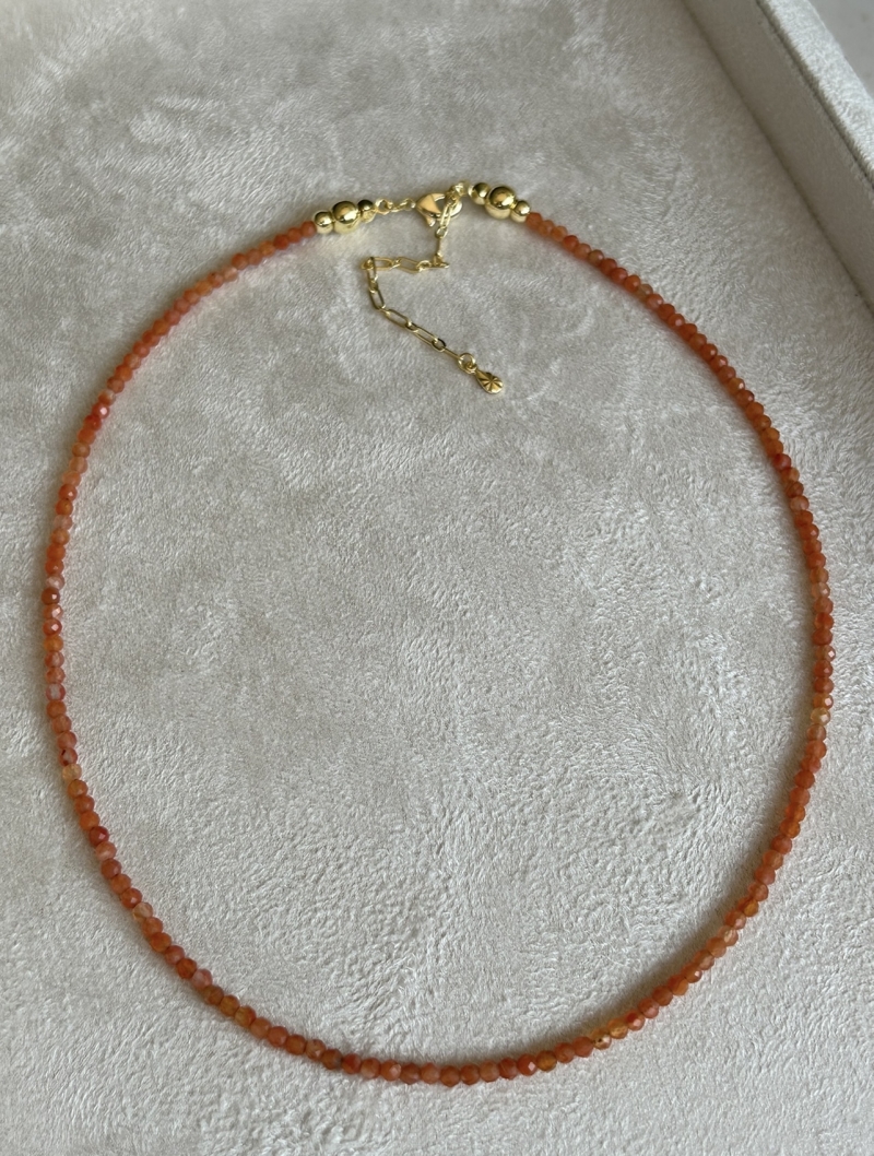 Mikabe - Burano Necklace Orange Agate Stone 3mm - MK1971