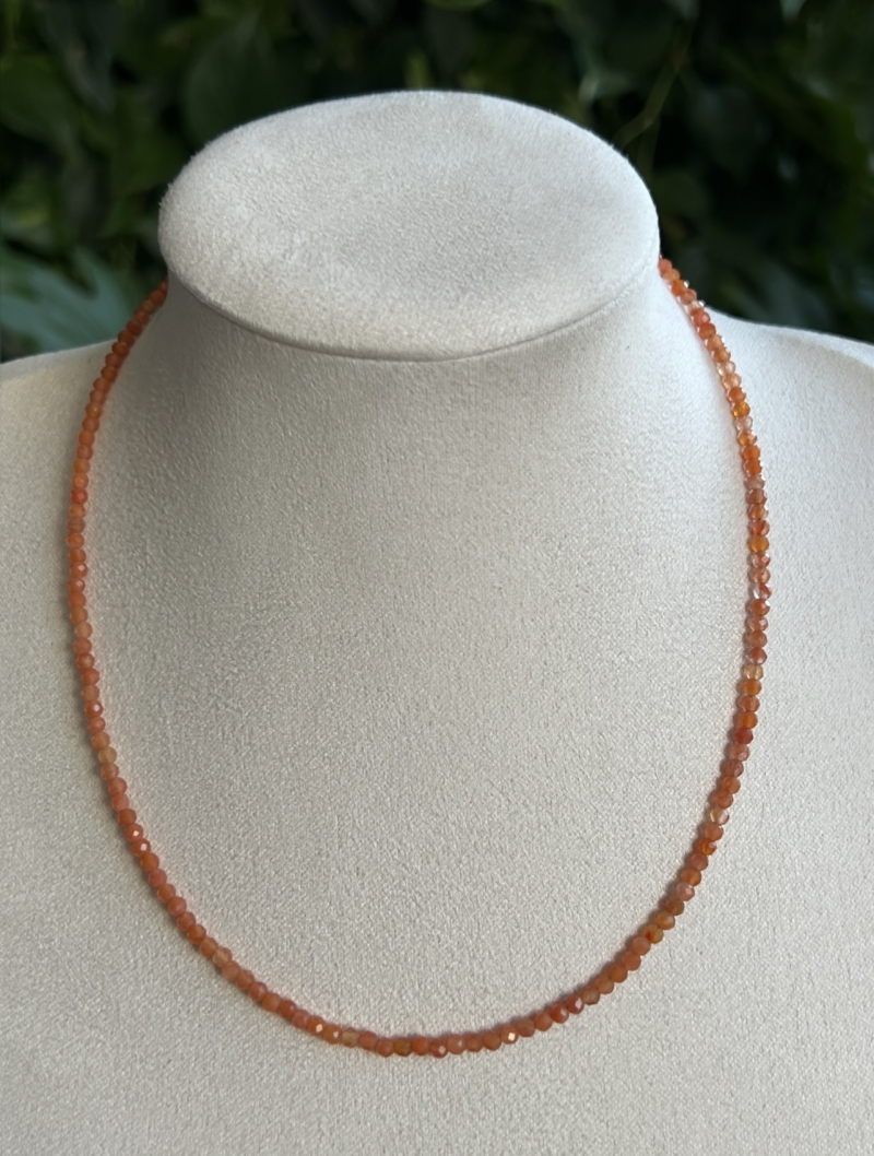 Mikabe - Burano Necklace Orange Agate Stone 3mm - MK1971