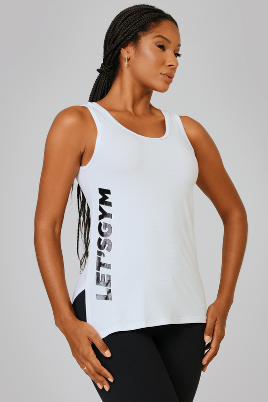 Lets Gym - Let's Gym White Tank Shirt - 2495BR