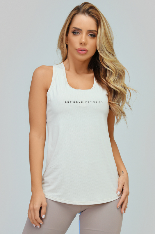 Lets Gym - Purpose Off White Tank Shirt - 2471OFW