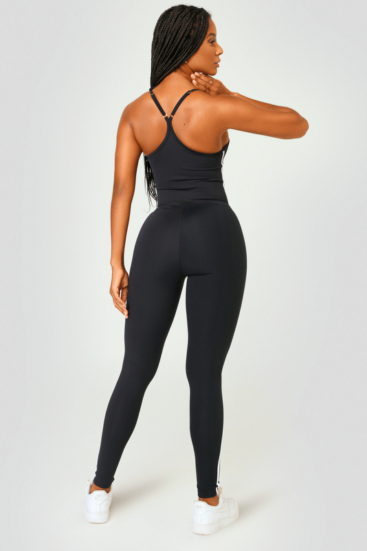 Lets Gym - Black Preppy Jumpsuit - 2544PT