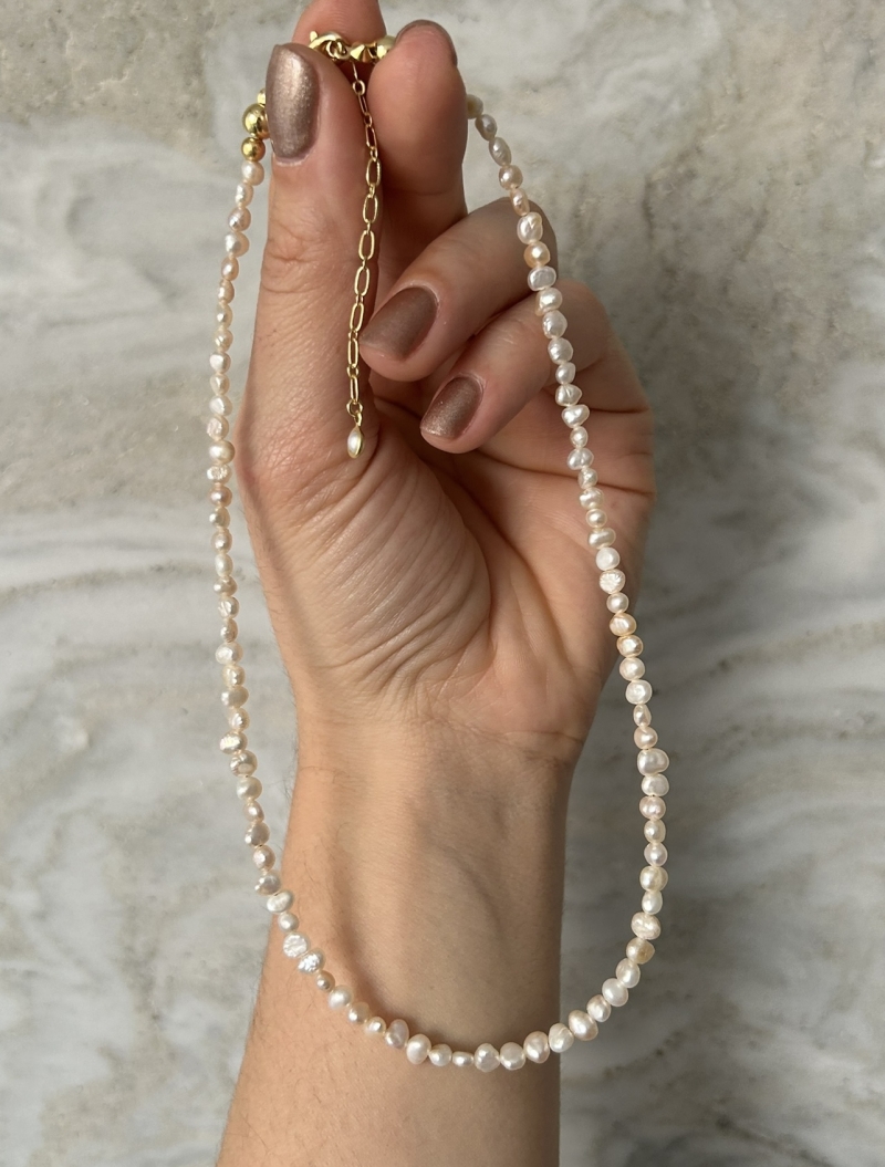 Mikabe - Flat Natural Pearl Necklace P - MK1979