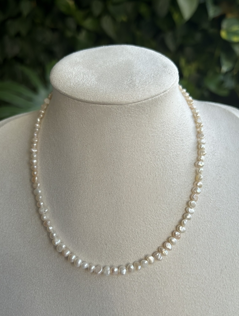 Mikabe - Flat Natural Pearl Necklace P - MK1979