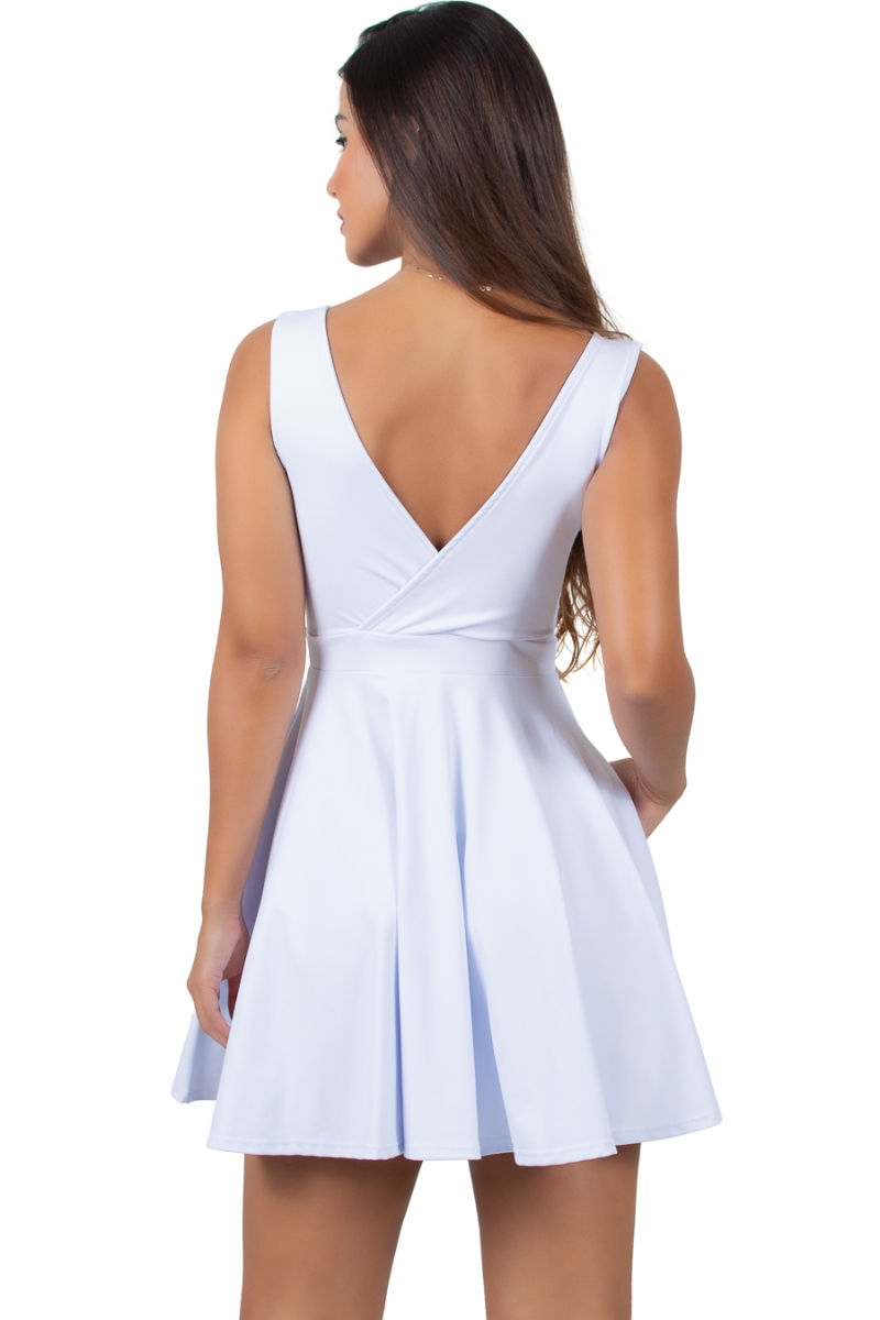 Miss Misses - Leticia Dress With Pocket and Underwire V-Neck Off White - 54393030