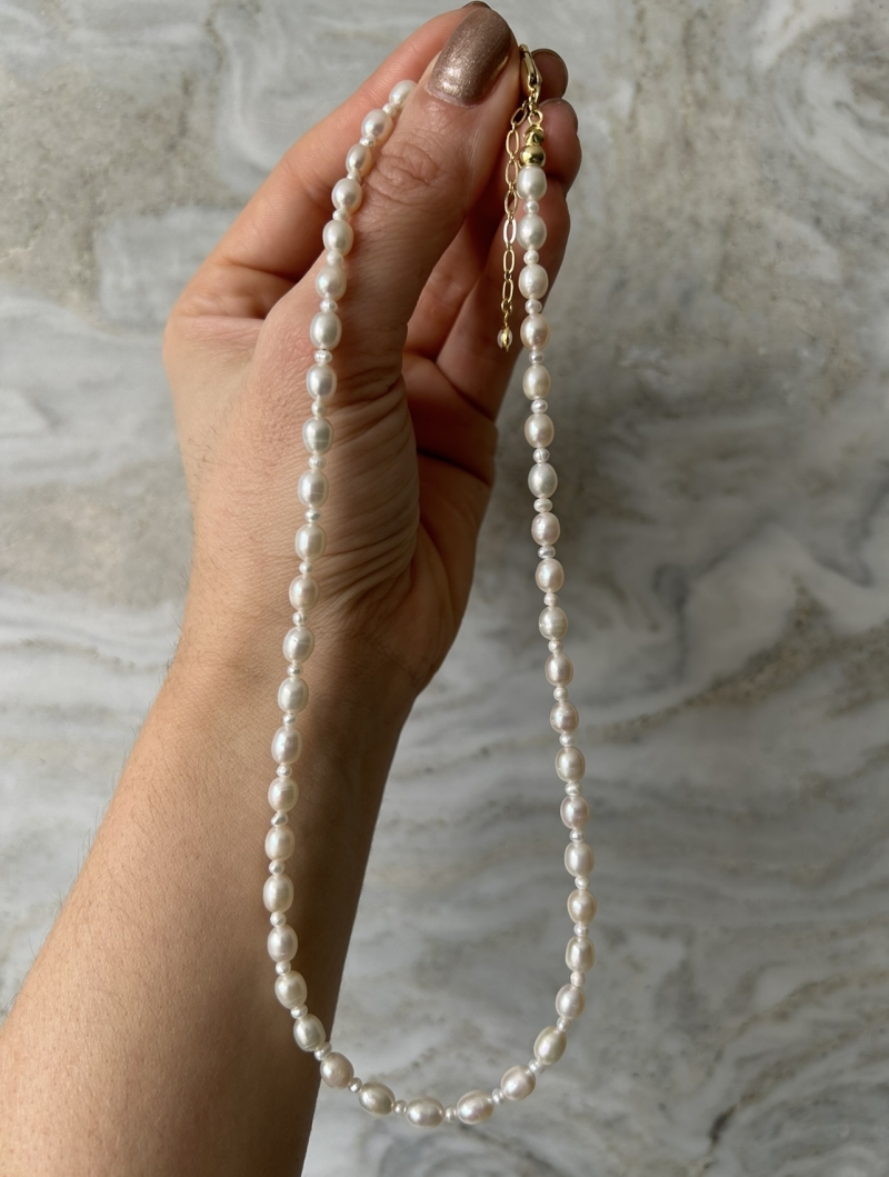 Mikabe - Necklace of Micro and Small Natural Pearls - MK1980