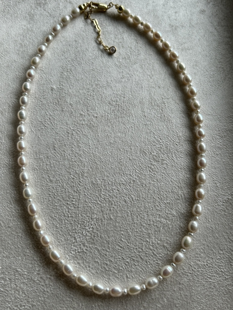 Mikabe - Necklace of Micro and Small Natural Pearls - MK1980