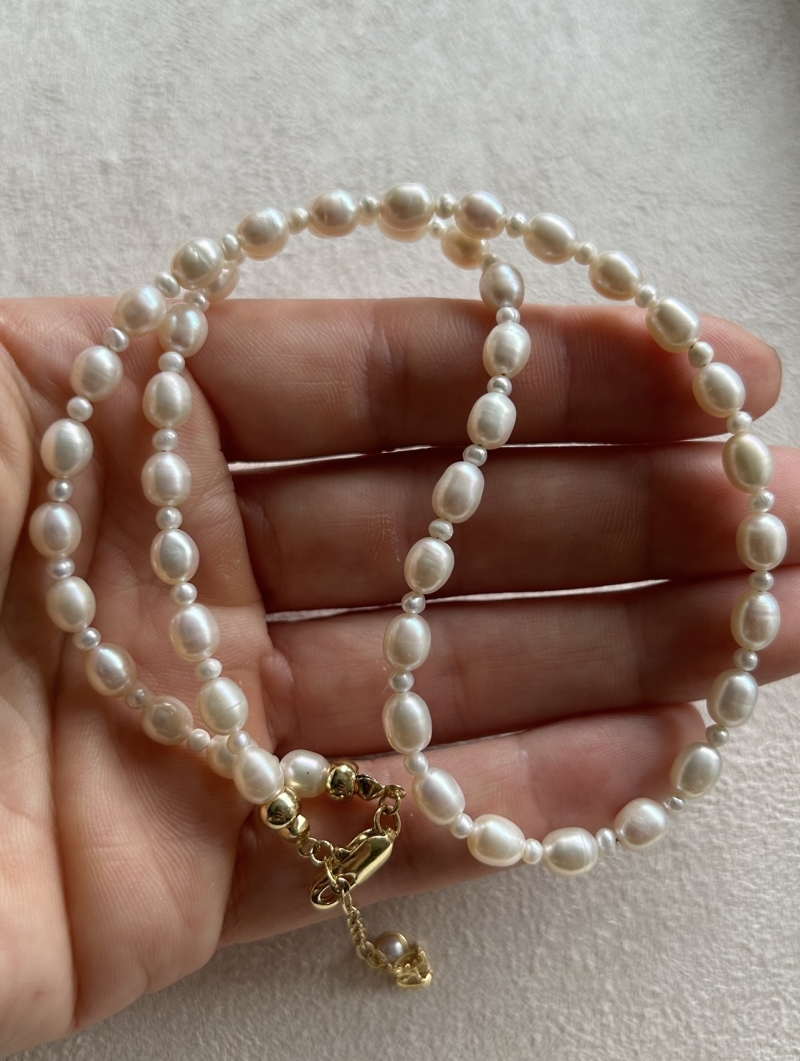 Mikabe - Necklace of Micro and Small Natural Pearls - MK1980