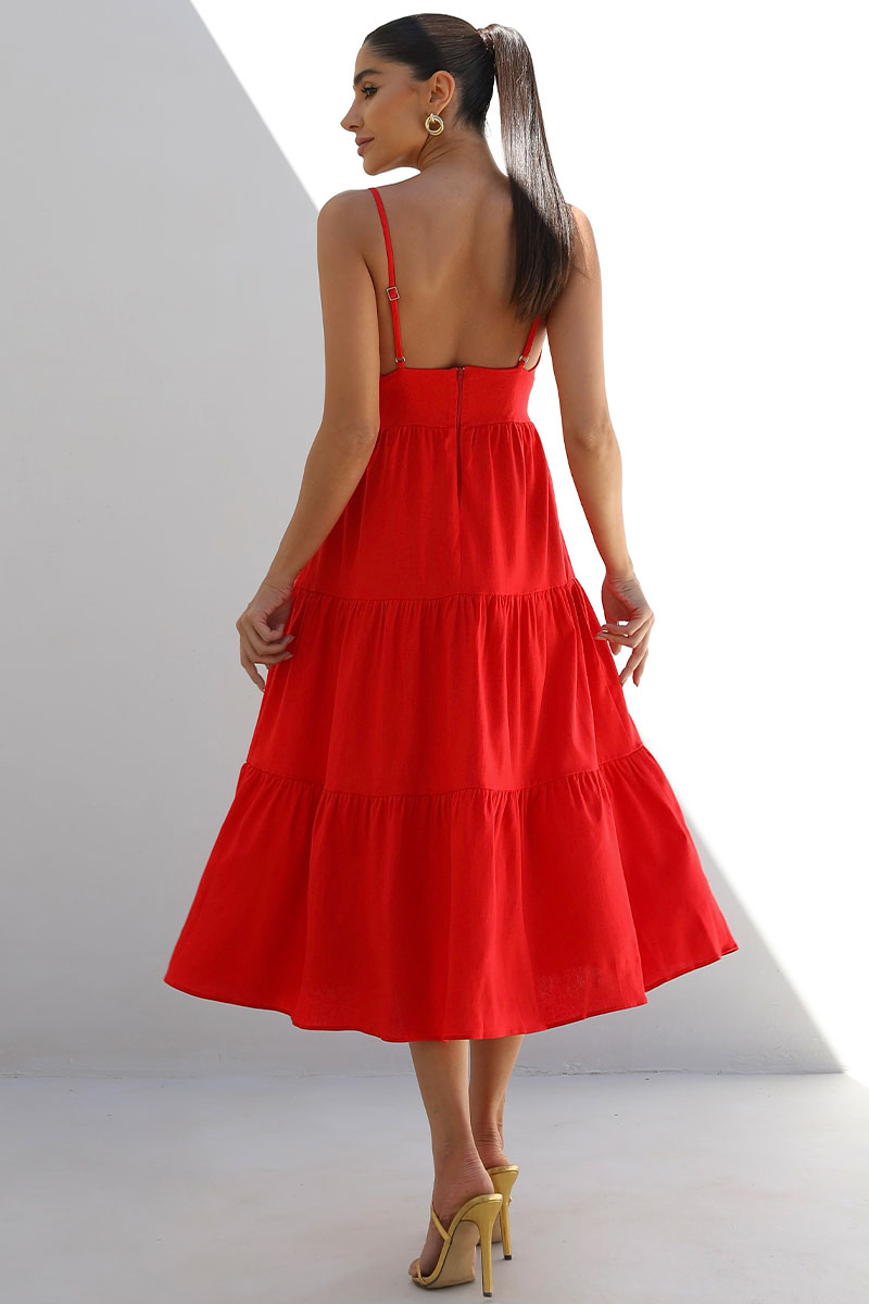 Miss Misses - Misses Rafaela Dress With Red Bulge Top - 54394VERM