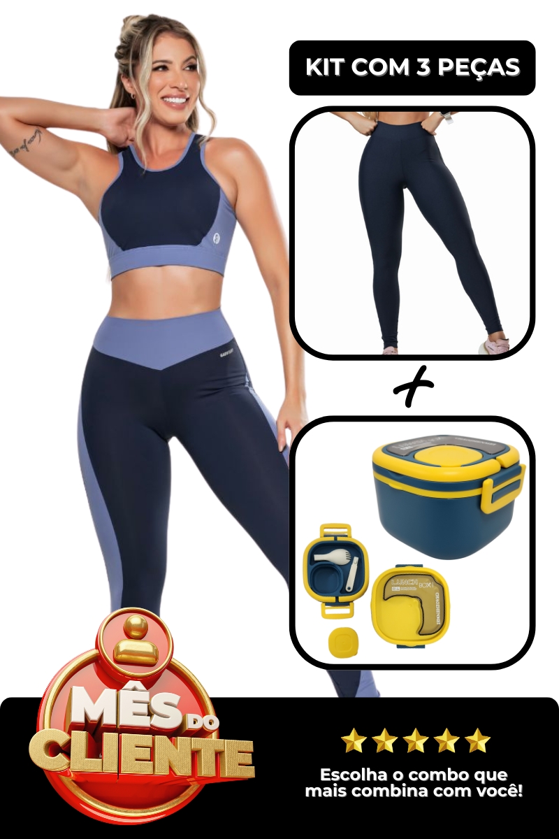 Garotafit - KENYA COMBO + BASIC NAVY LEEGING + LUNCH BOX - CMB13