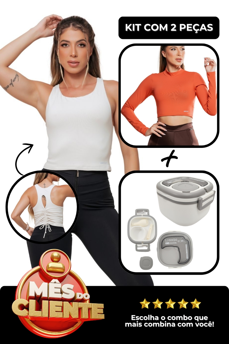 Garotafit - TANK TOP + CROPPED TOP + LUNCH BOX COMBO - CMB15