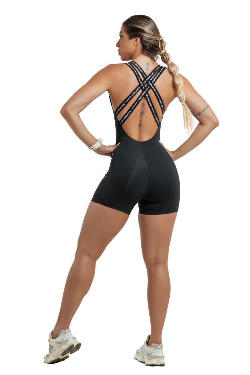 Garotafit - Black Lucky Romper - MAC212AM