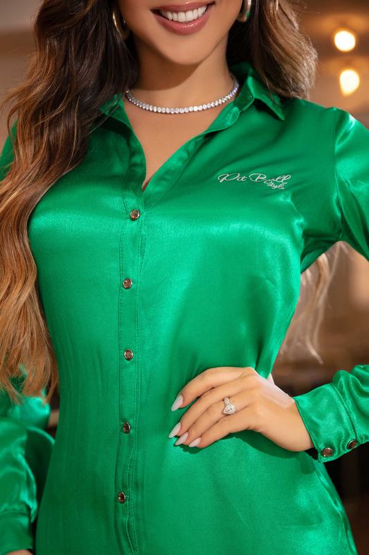 Pit Bull Jeans - Pit Bull Green Shirt Dress - 80569