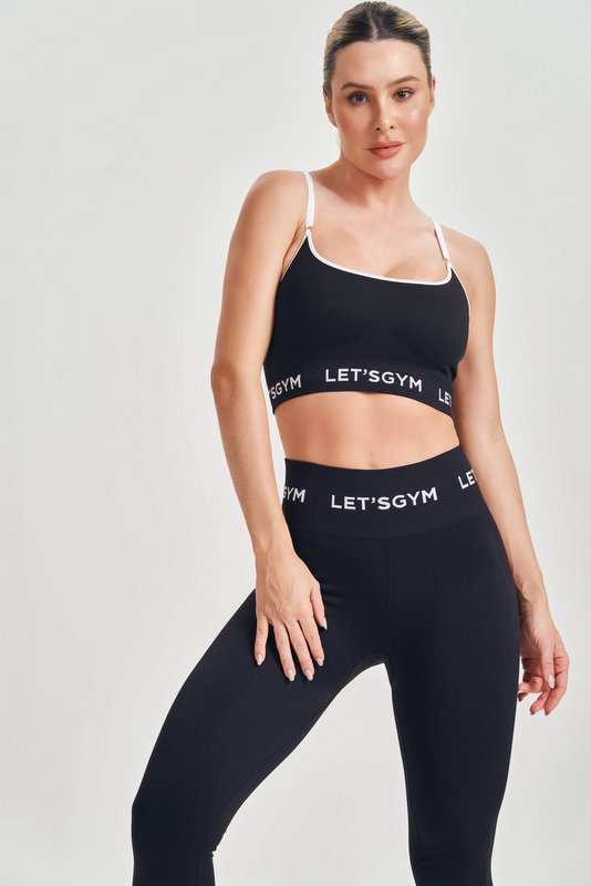 Lets Gym - Seamless Basic Black Leggings - 2368PT