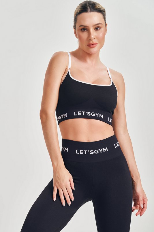 Lets Gym - Black Basic Seamless Top - 2367PT