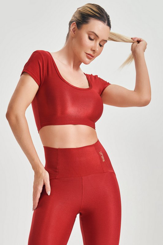 Lets Gym - Red Basic Fit Crop Top - 2584VM