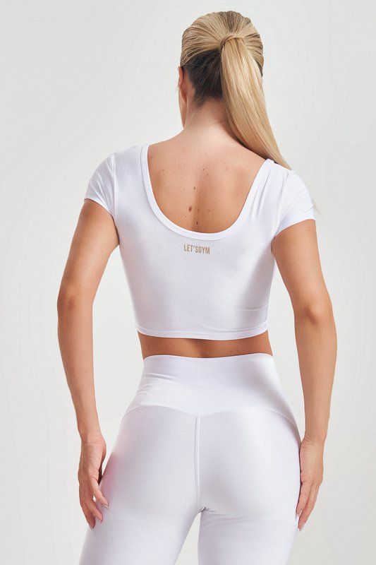 Lets Gym - Basic Fit White Crop Top - 2584BR