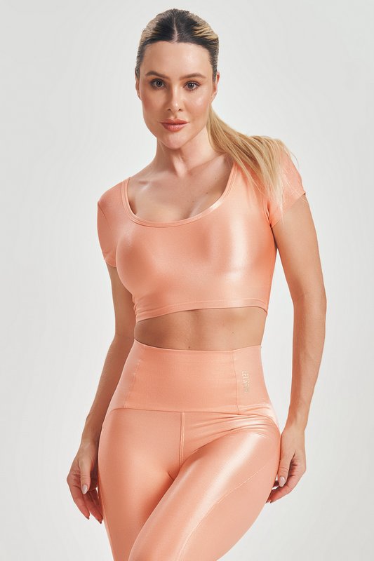 Lets Gym - Basic Fit Orange Crop Top - 2584CL