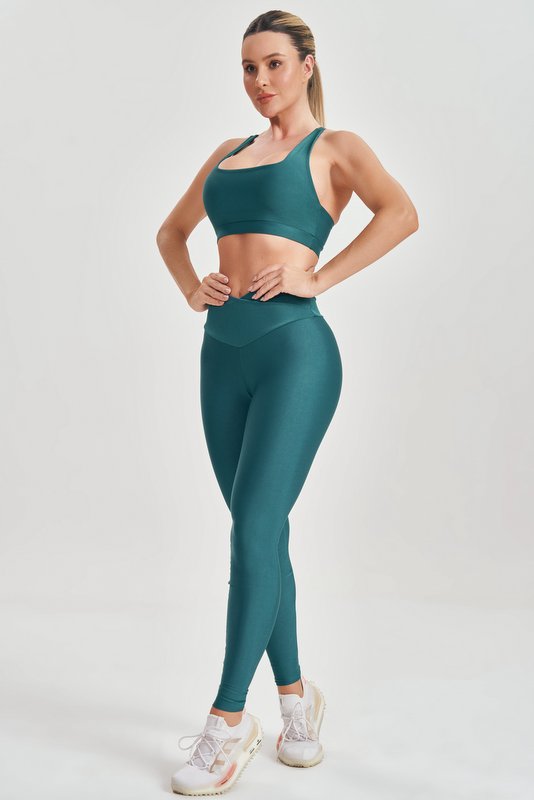 Lets Gym - Green Just Leggings - 2555VD