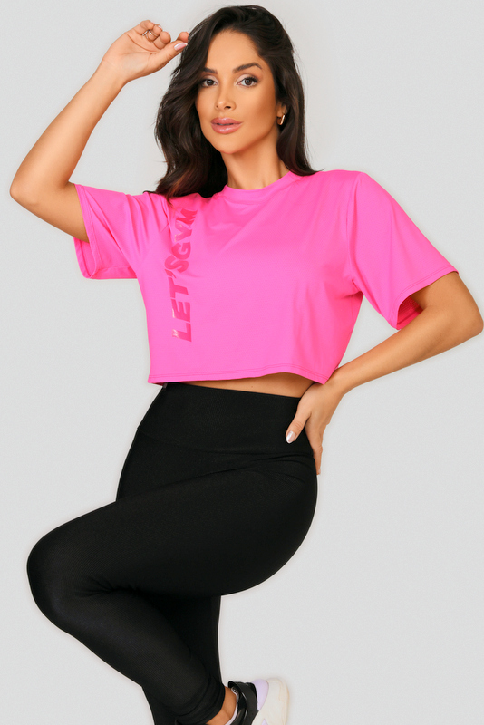 Lets Gym - Let's Gym Pink Crop Top - 2545RP