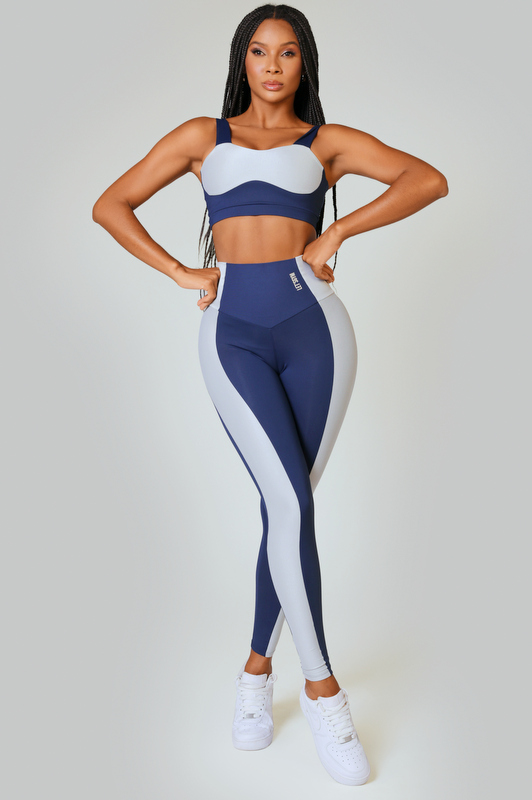 Lets Gym - Blue Silhouette Leggings - 2539AZM