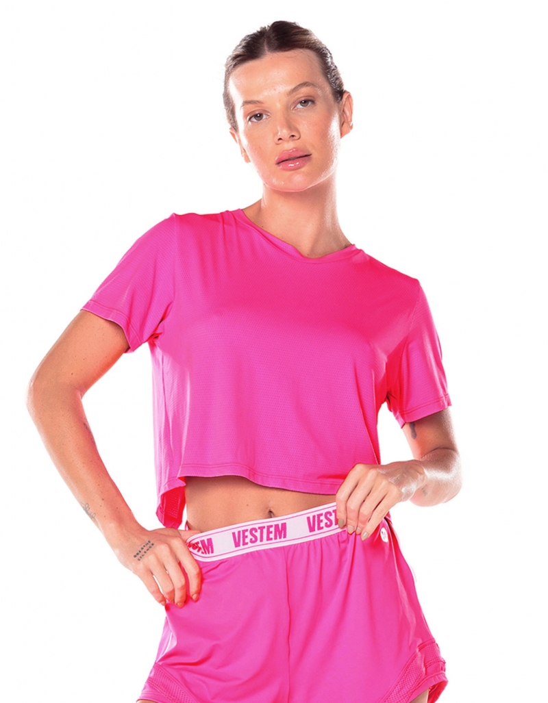 Vestem - Dry Fit Hera Pink Neon Short Sleeve Shirt - BMC756.V25.C0003