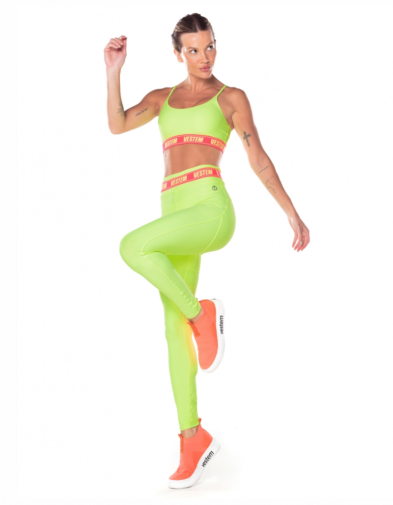 Vestem - Neon Yellow Hera Elastic Waistband Leggings - FS1437.V25.C0009