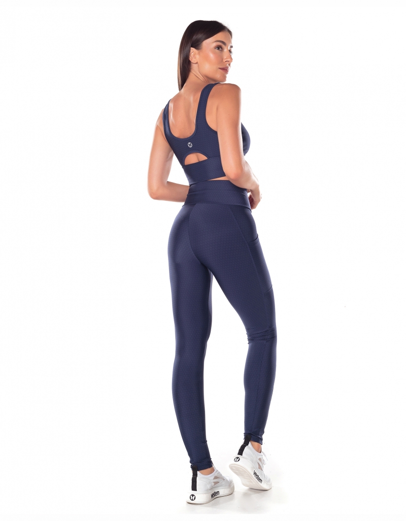 Vestem - Cos Wrap Around Honey Beehive Navy Blue Leggings - FS1438.V25.E1279.V25