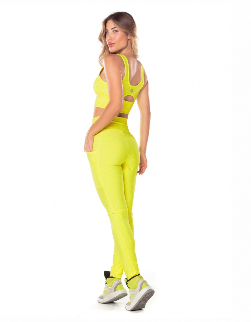 Vestem - Cos Wrap Around Honey Beehive Yellow Leggings - FS1438.V25.E1281.V25