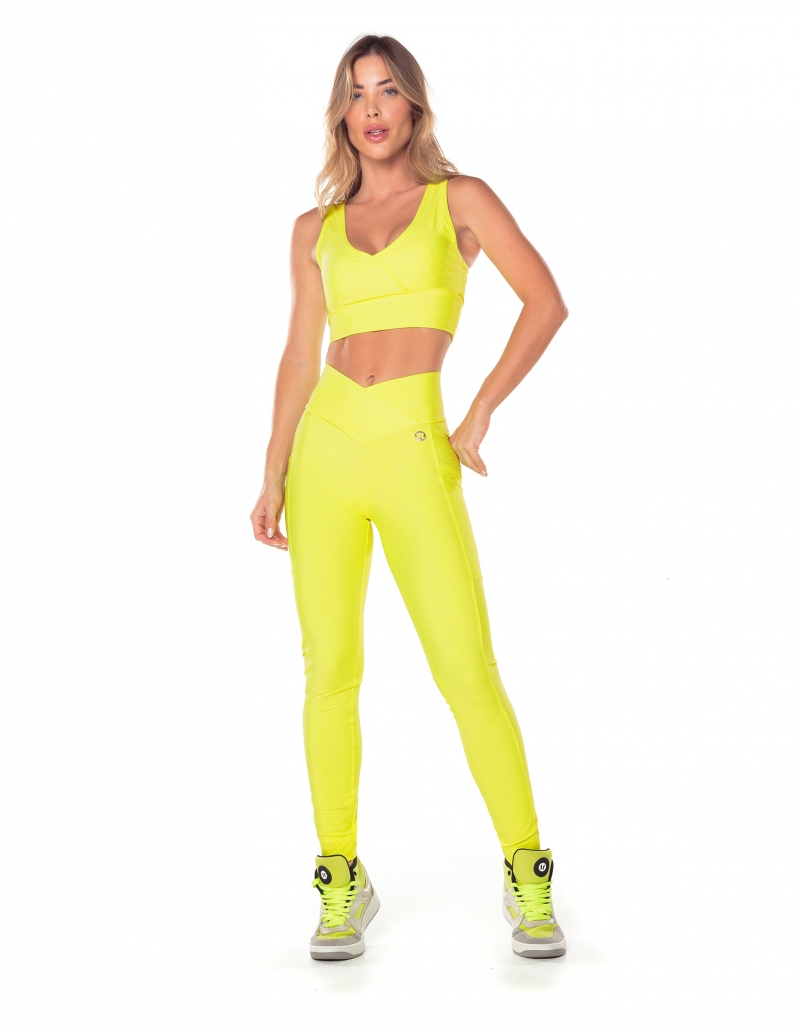 Vestem - Cos Wrap Around Honey Beehive Yellow Leggings - FS1438.V25.E1281.V25