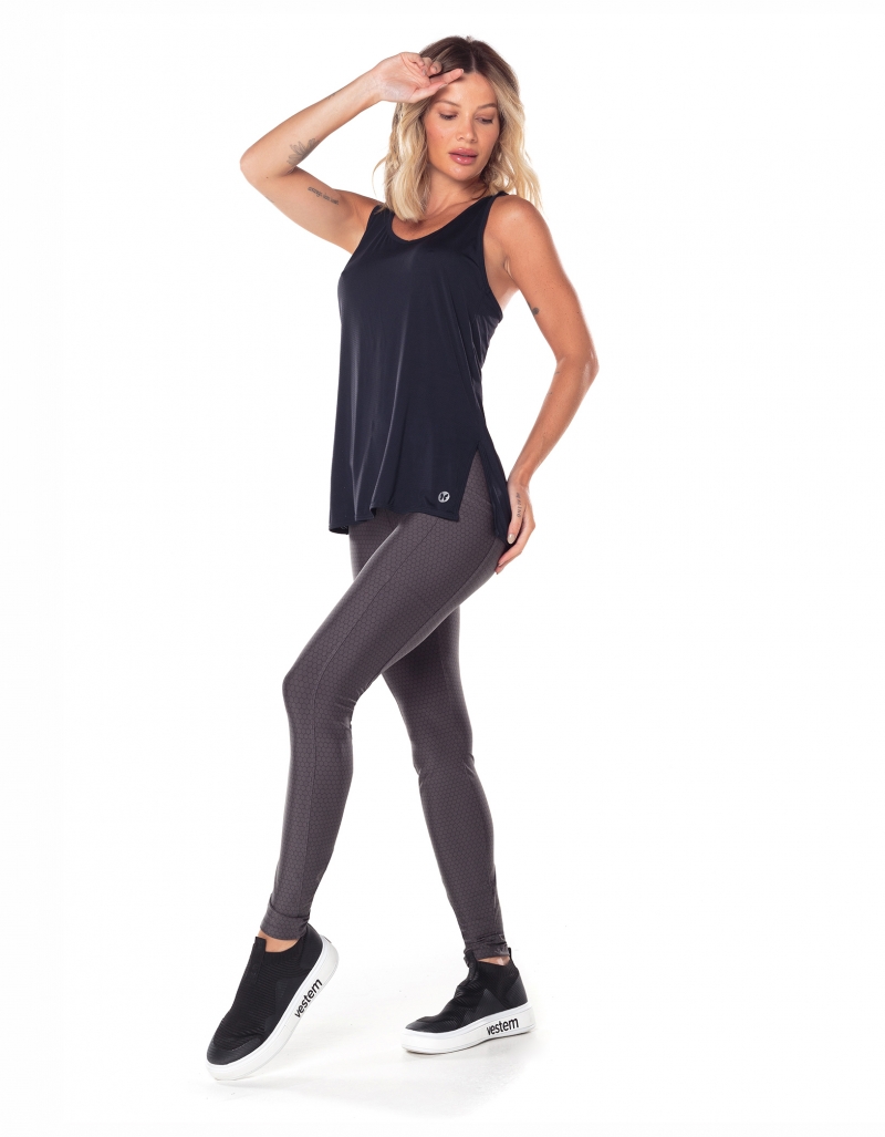 Vestem - Dry Fit Tank Shirt with Slit Honey Black - REG780.V25.C0002