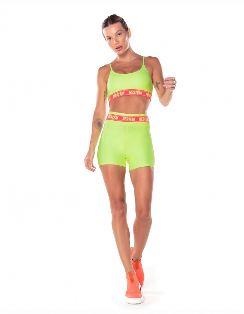 Vestem - Neon Yellow Hera Elastic Waist Shorts - SH568.V25.C0009