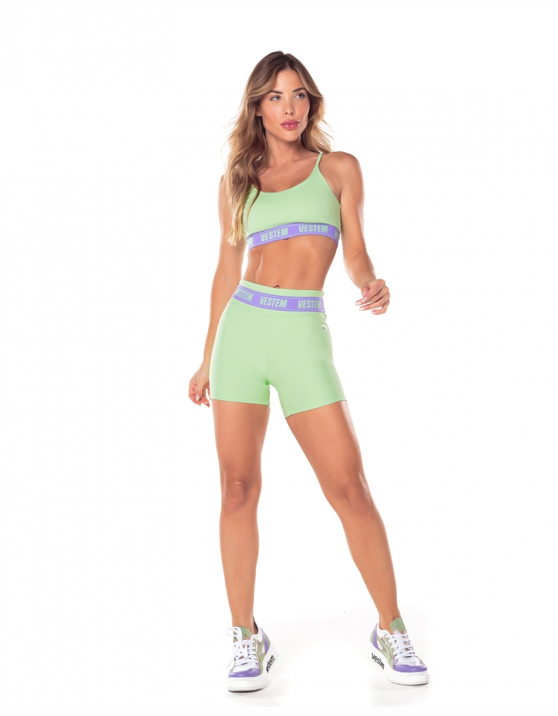 Vestem - Mint Green Hera Elastic Waistband Shorts - SH568.V25.C0280