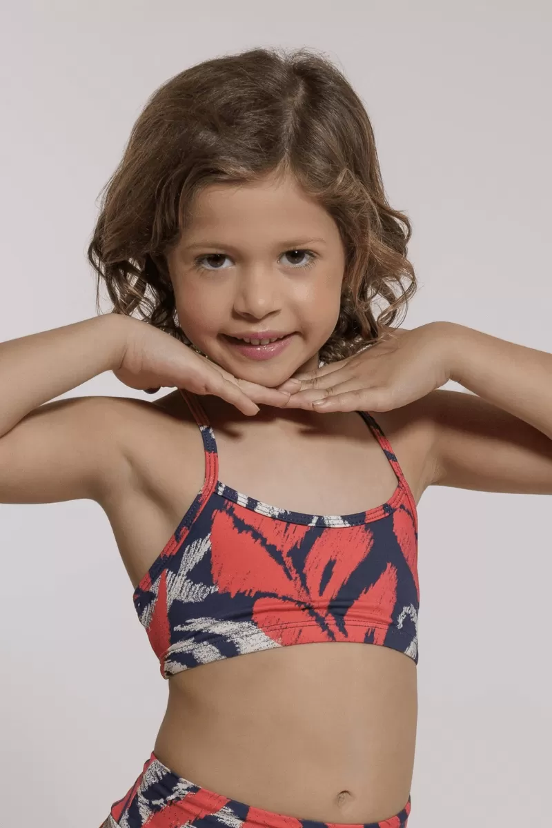 Trilha Verão - Top Ana Jú Est. Peach Em - R08001