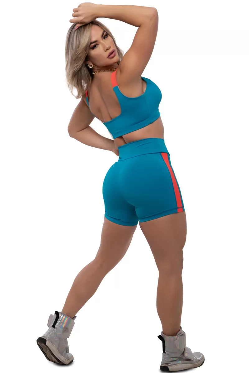 Trincks - Conjunto Short e Top Legday Petróleo e Orange - Trincks - Conjunto Short e Top Legday Petróleo e Orange -