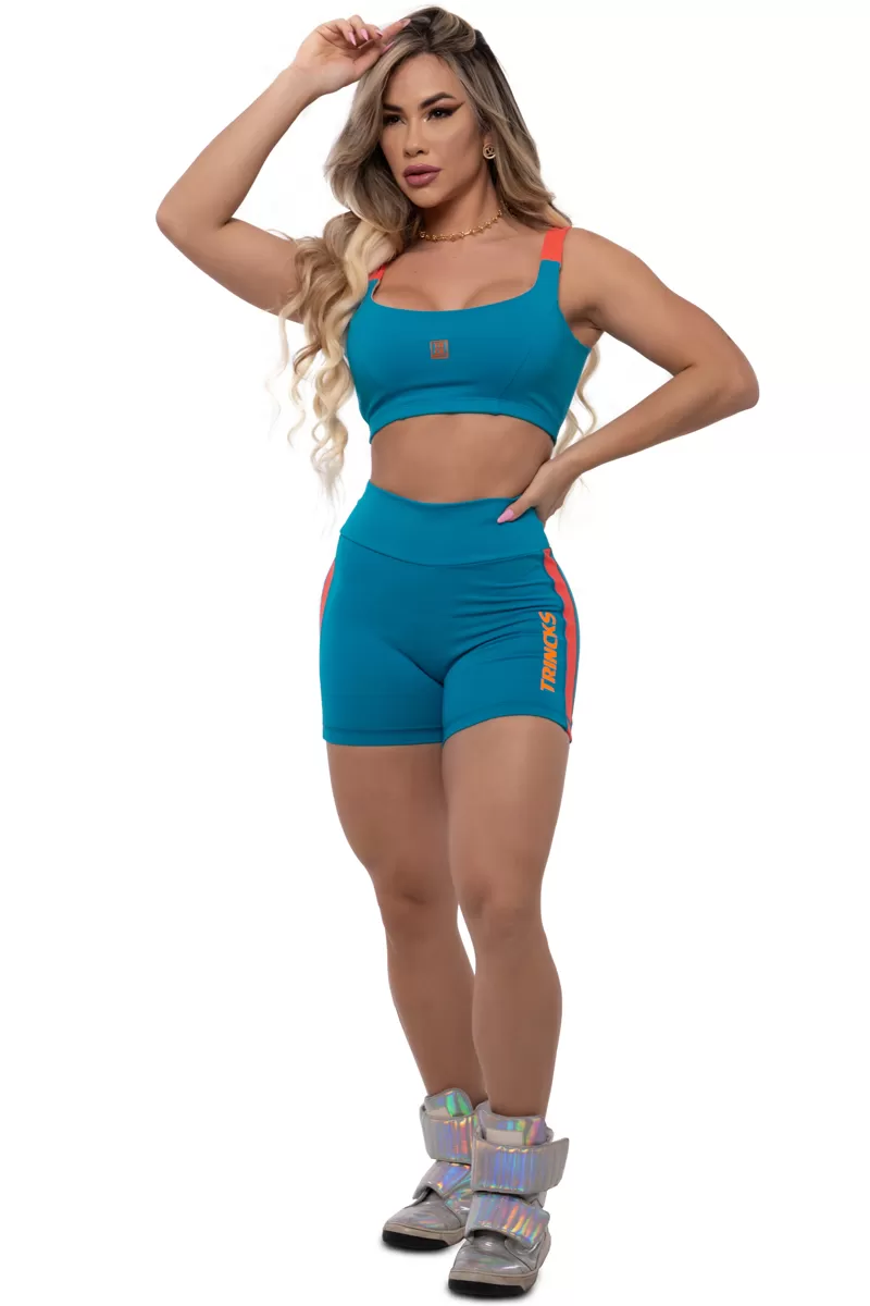 Trincks - Conjunto Short e Top Legday Petróleo e Orange - Trincks - Conjunto Short e Top Legday Petróleo e Orange -