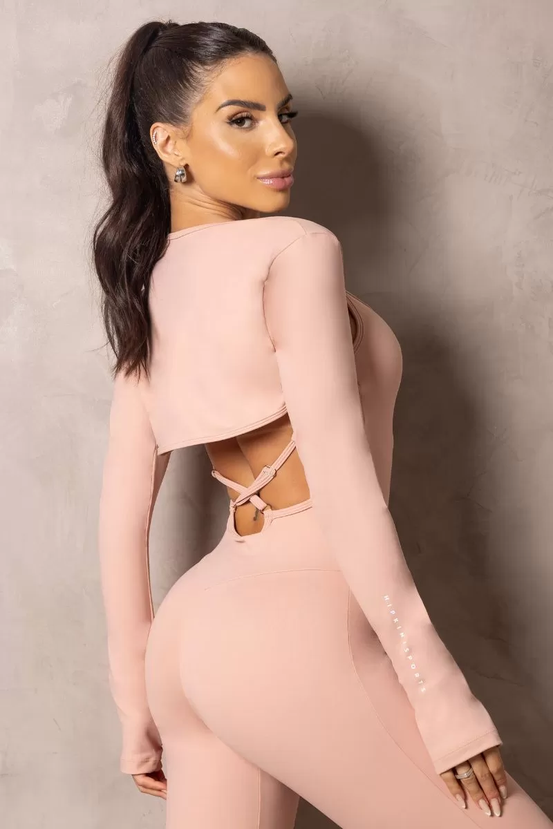 Hipkini - Summer Glow Nude Long Sleeve Blouse - 33330985