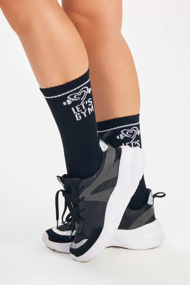 Lets Gym - Meia Lets Gym Preto - 2576PT Lets Gym - Meia Lets Gym Preto - 2576PT