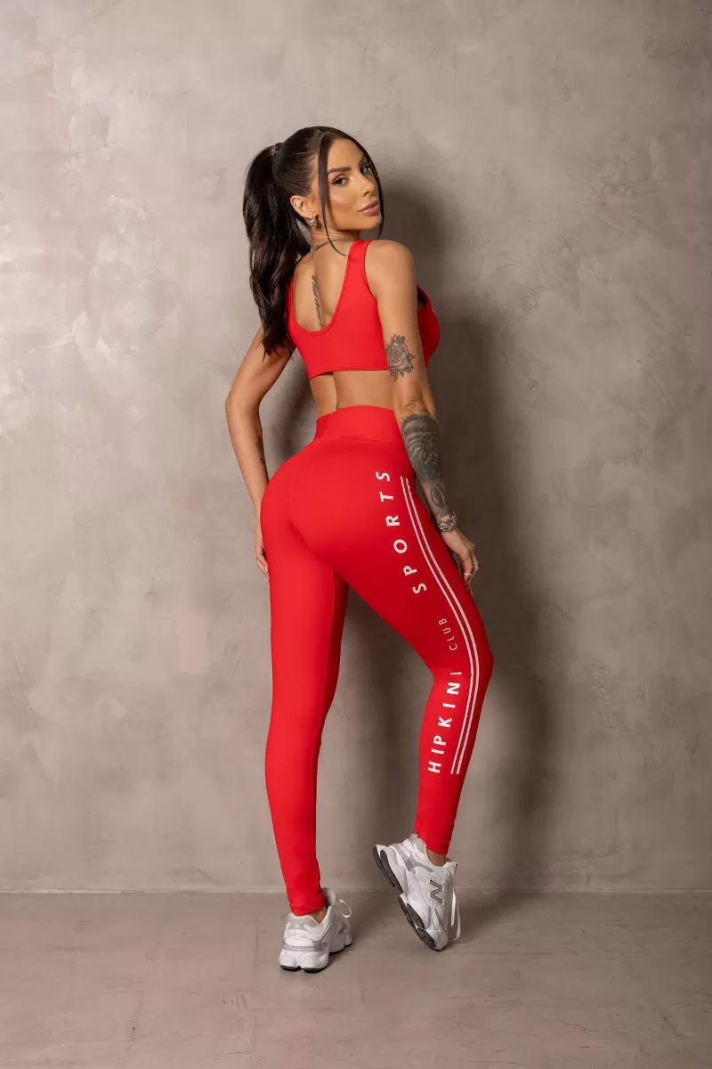 Hipkini - Legging Sunrise Vermelha com Silk - 33331021 Hipkini - Legging Sunrise Vermelha com Silk - 33331021