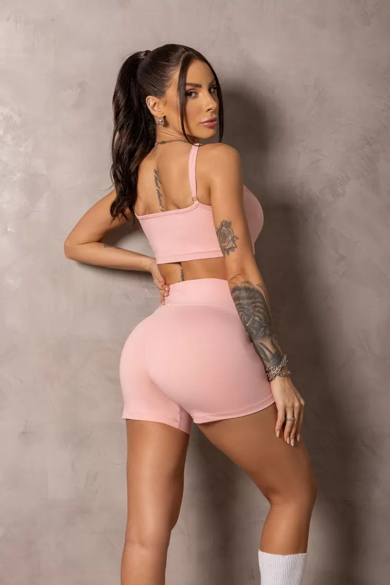 Hipkini - Shorts Sunrise Rosa com Drapeado na frente - 33331033 Hipkini - Shorts Sunrise Rosa com Drapeado na frente - 33331033