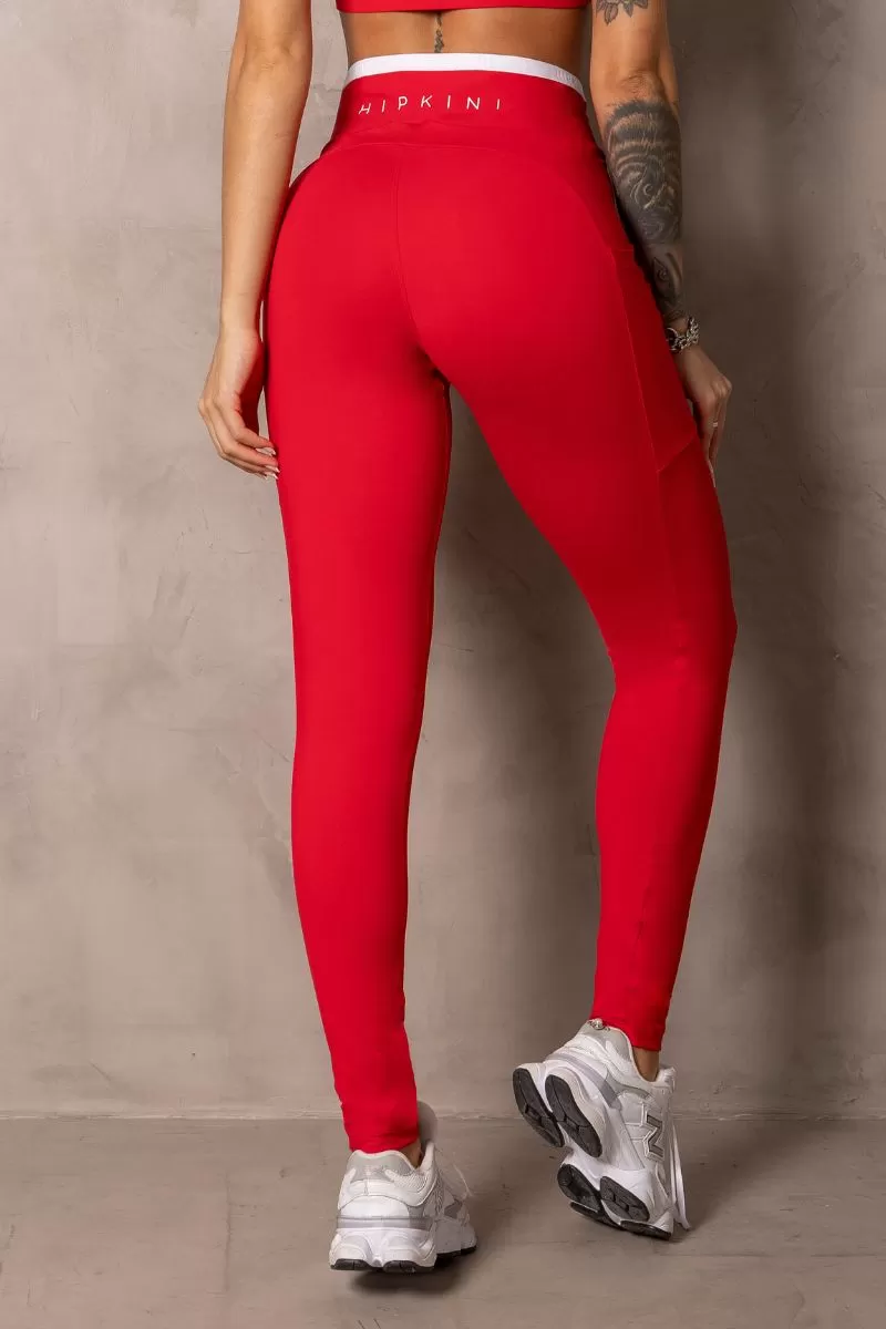 Hipkini - Legging Sunrise Vermelha com Bolsos - 33331024 Hipkini - Legging Sunrise Vermelha com Bolsos - 33331024