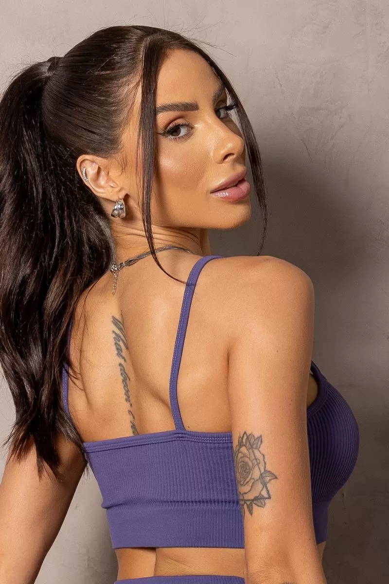 Hipkini - Top Seamless Sunrise Roxo Alças Finas - 33331187 Hipkini - Top Seamless Sunrise Roxo Alças Finas - 33331187