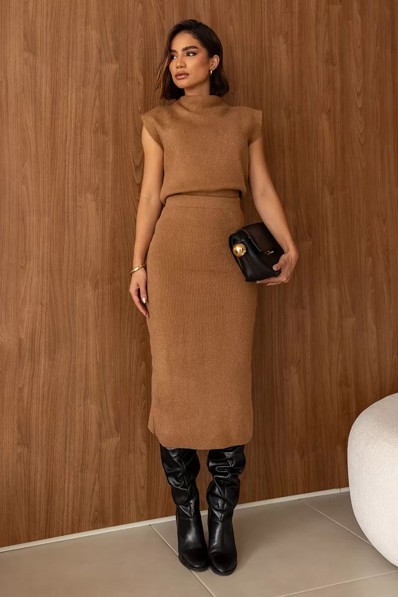 Dot Clothing - Set Dot Clothing Tricot Midi Caramelo - T196CARAMELO Dot Clothing - Set Dot Clothing Tricot Midi Caramelo - T196CARAMELO