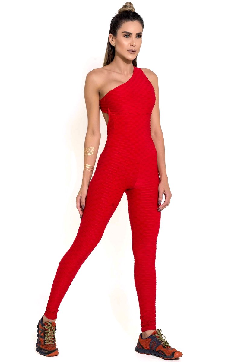 Canoan - Red Tropical Scrunch Jumpsuit - 26003