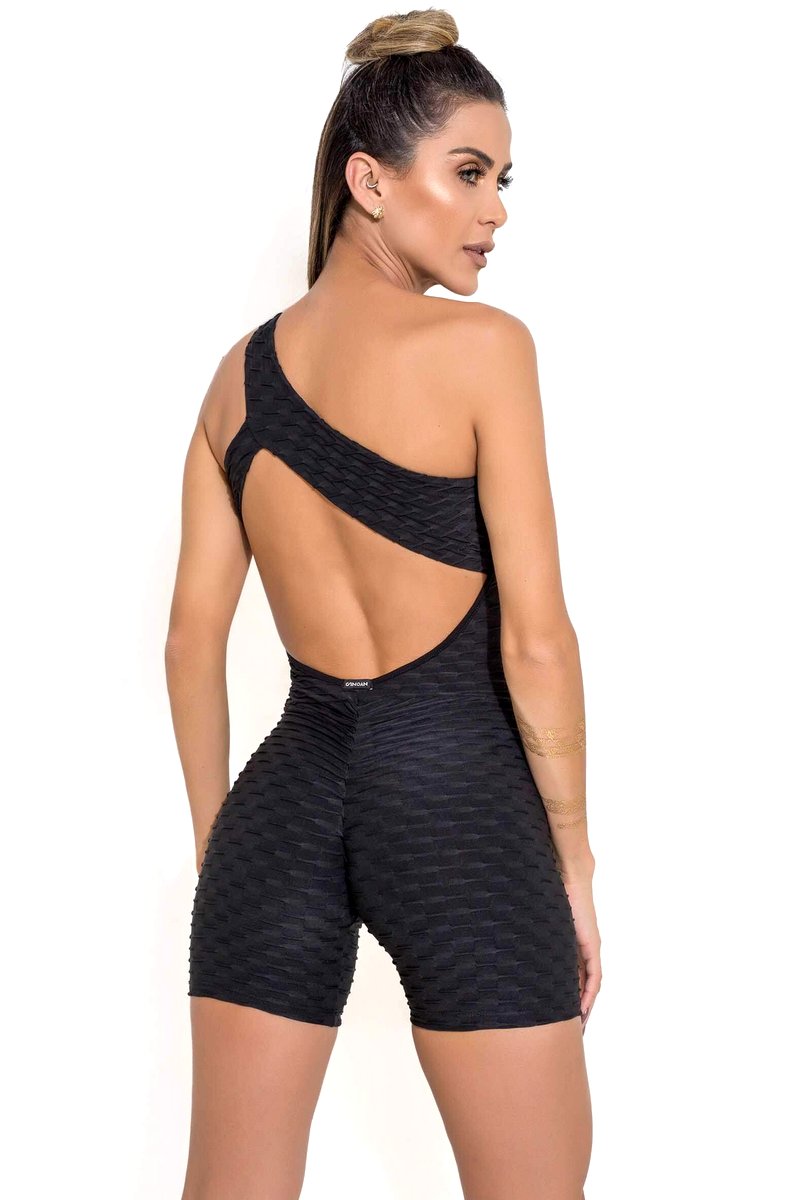 Canoan - Romper Tropical Scrunch Booty Black - 16001