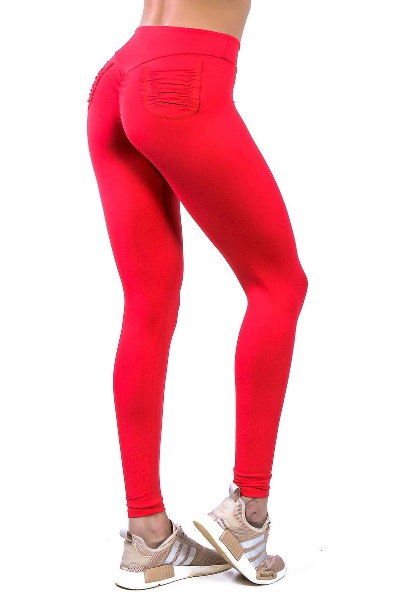 Canoan - Calça Legging Scrunch Bolso Vermelha - 11090