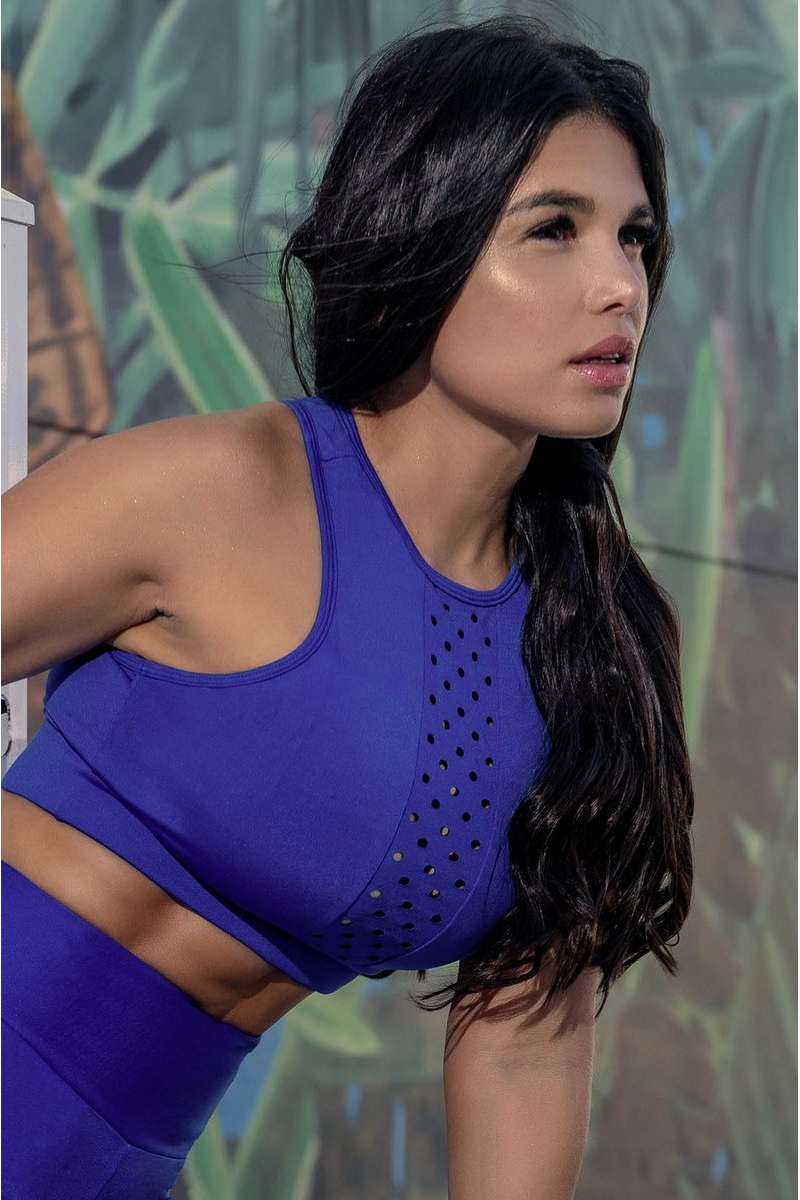 Hipkini - Top MF Fitness Recorte Central Azul - 3337224