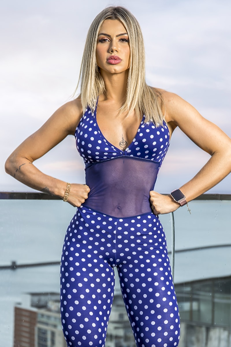 Canoan - Navy White Polka Dot Jumpsuit - 26326