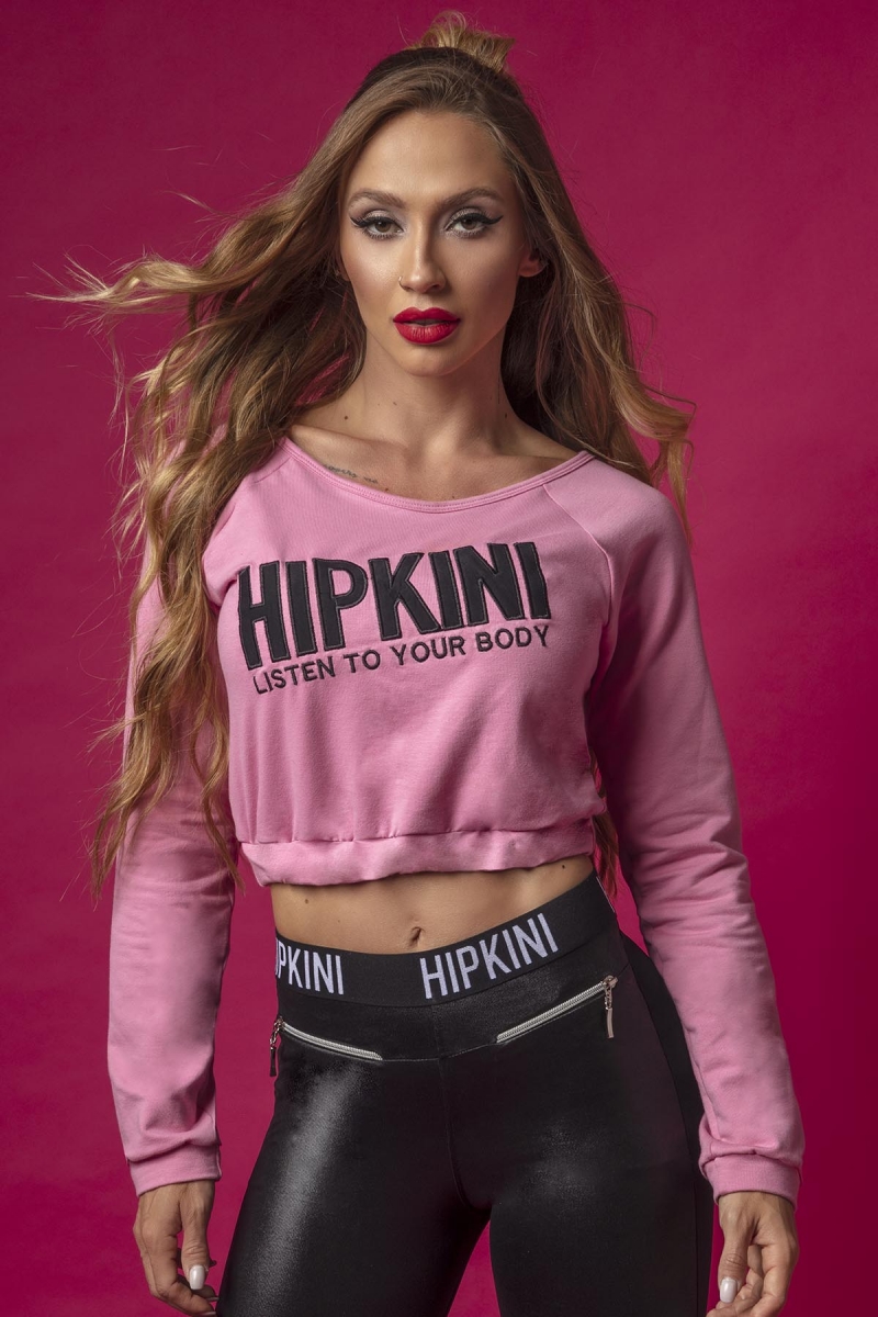 Hipkini - Blusa Grl Fitness de Moletom Rosa - 3338507