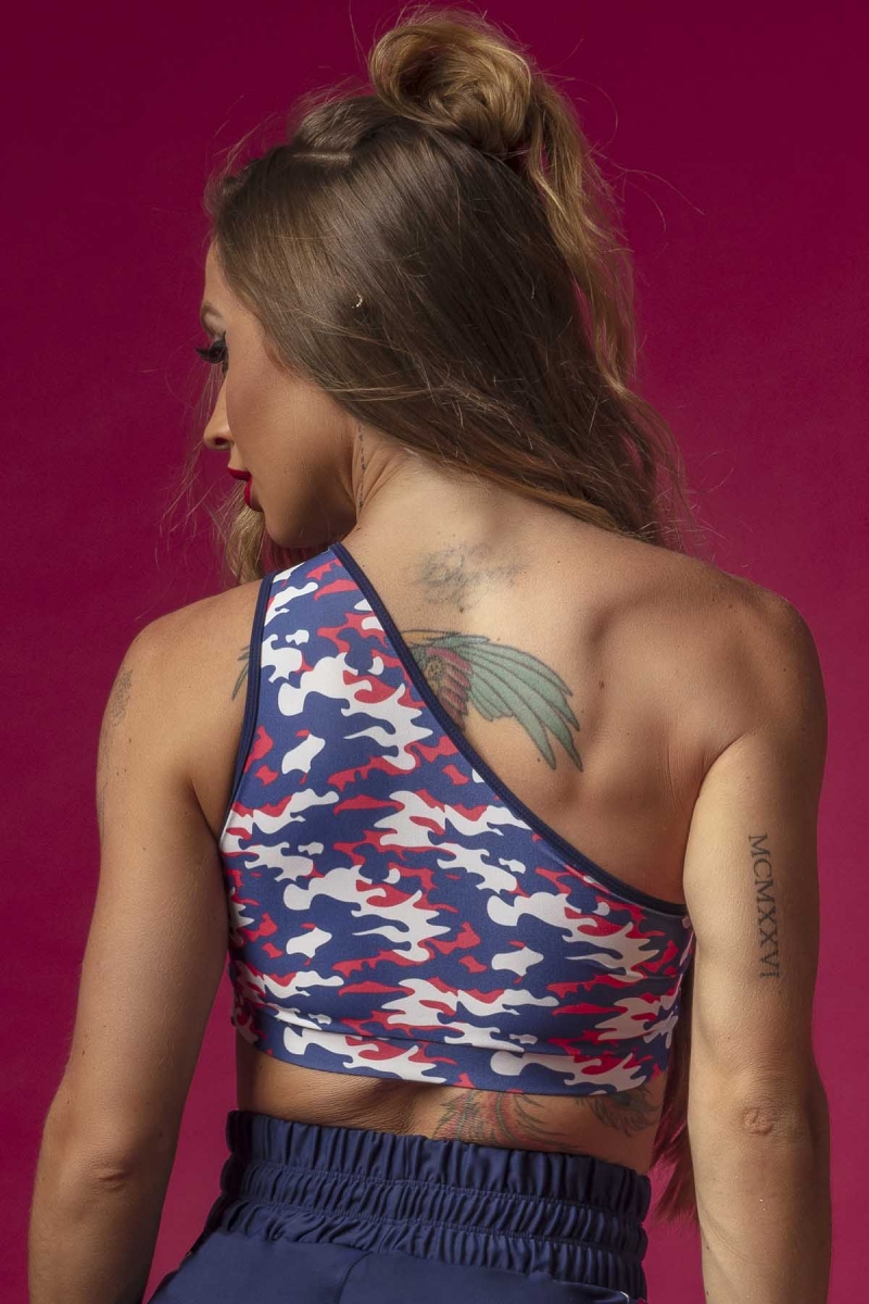 Hipkini - Top Grl Fitness Camuflado com Recorte - 3338512